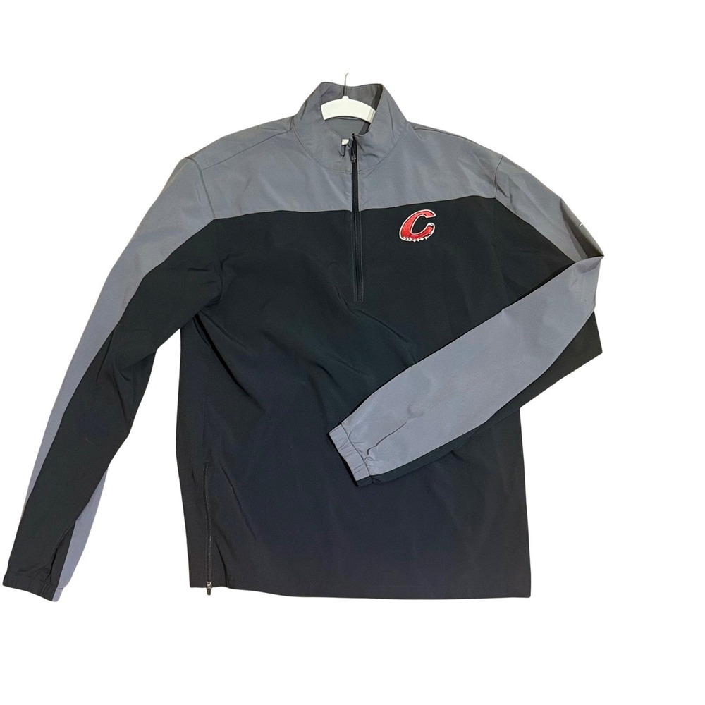 Mizuno Mens Performance Quarter Zip Pullover Black Grey Athletic Top Small